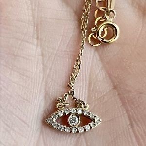 14k and diamond evil eye necklace